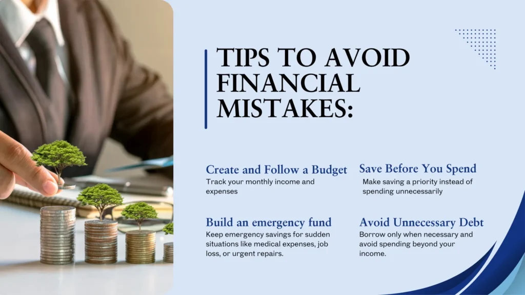 Saving money and building an emergency fund to avoid common financial planning mistakes