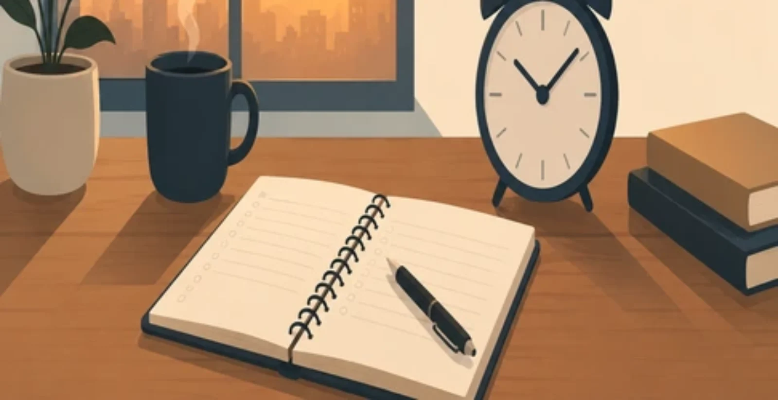 Morning routine for business leaders' success — CEO waking up early to plan the day